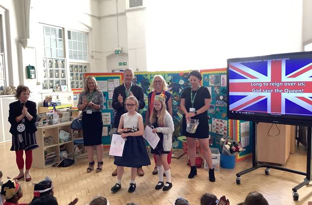 Winners of the Jubilee artwork competition at Norwood Primary School