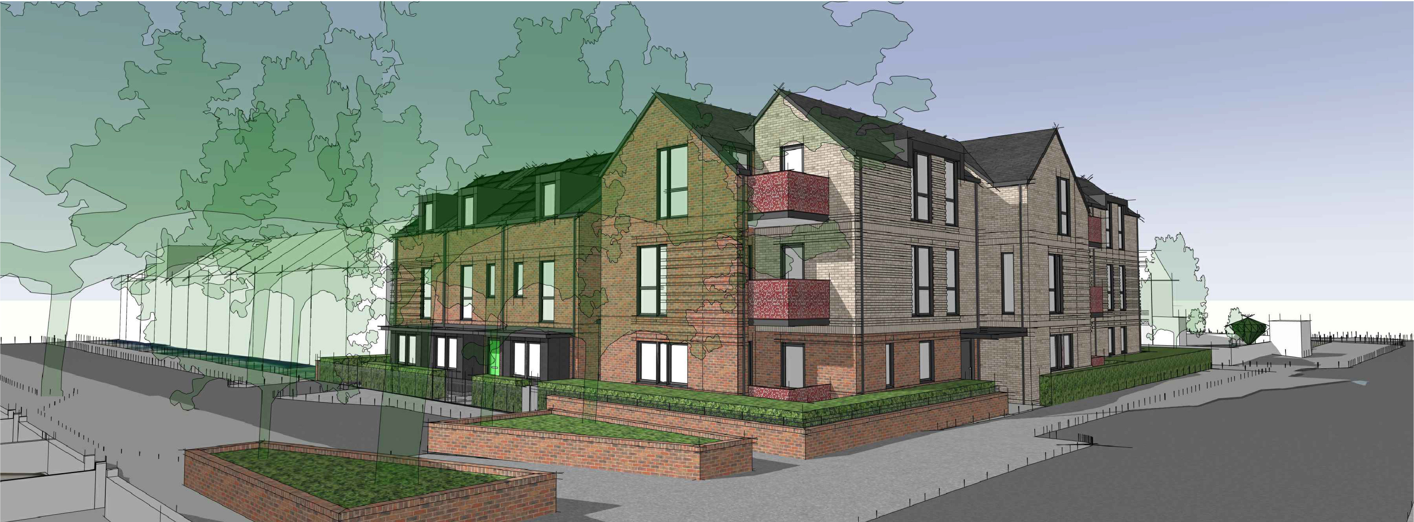 Maple Place - Street level view from Derby Road