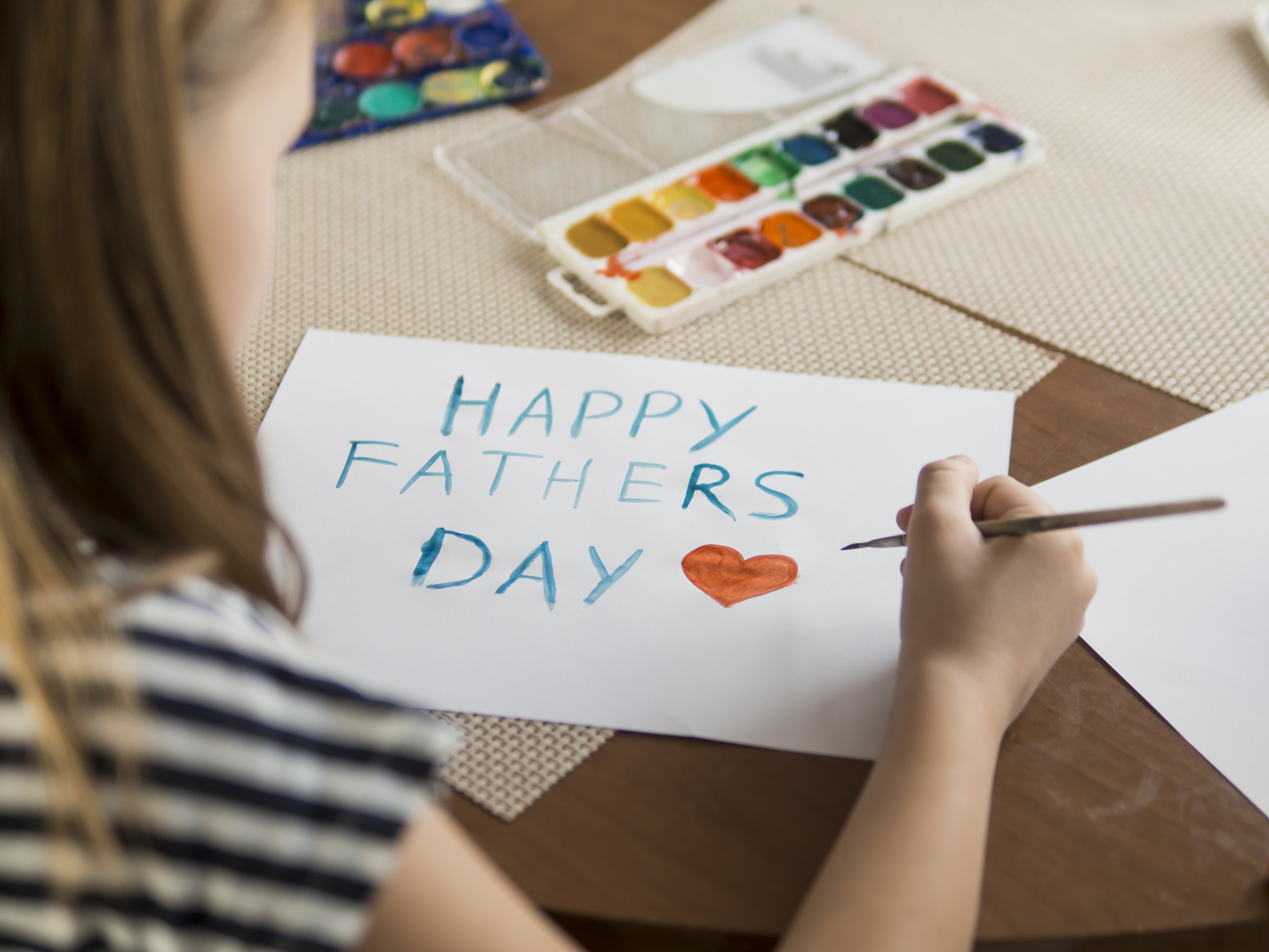 Daughter Making Drawing Her Father