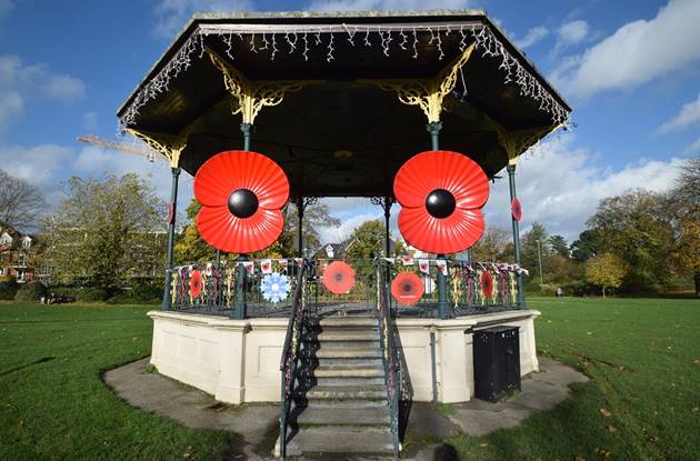 Poppies Turns Bandstand Red